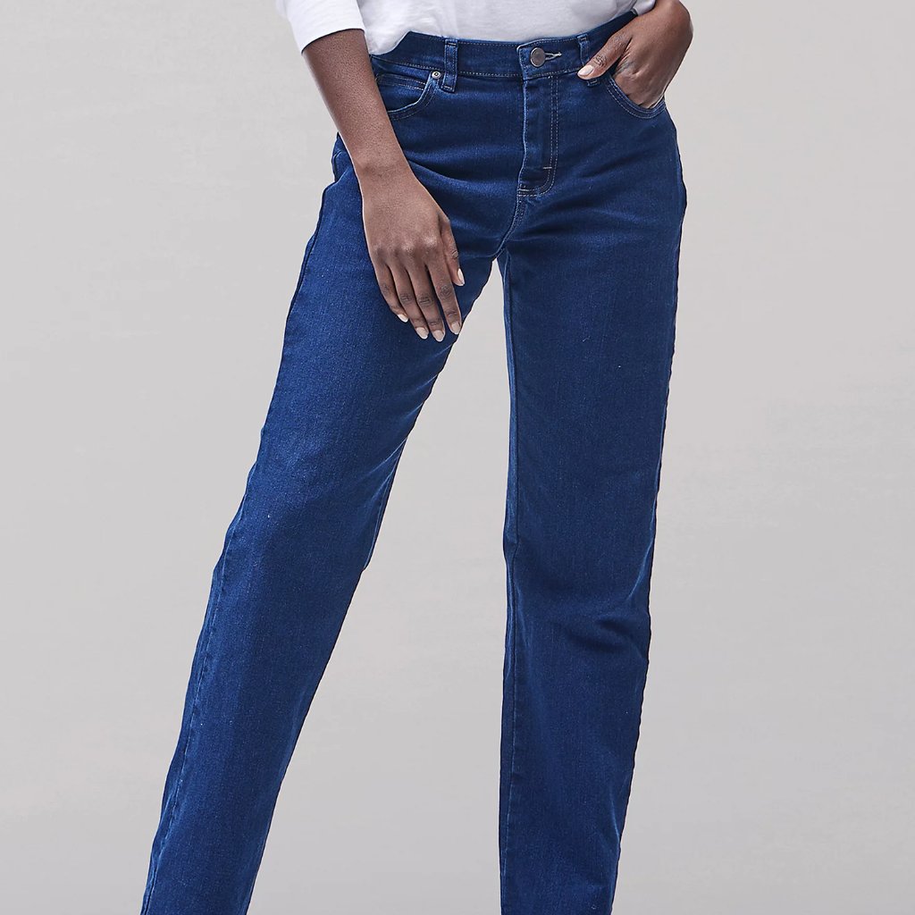 Lee Women's Midrise Straight Leg Jeans Dark Wash 8